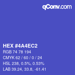 カラーコード: HEX #4A4EC2 | qconv.com
