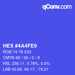Farbcode: HEX #4A4FE9 | qconv.com