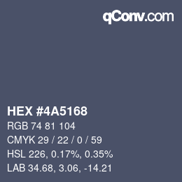 Farbcode: HEX #4A5168 | qconv.com