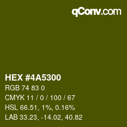 颜色代码: HEX #4A5300 | qconv.com