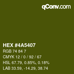 カラーコード: HEX #4A5407 | qconv.com