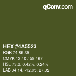 Color code: HEX #4A5523 | qconv.com
