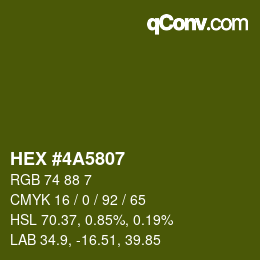 カラーコード: HEX #4A5807 | qconv.com