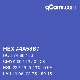 カラーコード: HEX #4A58B7 | qconv.com