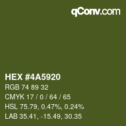 Farbcode: HEX #4A5920 | qconv.com