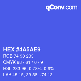 カラーコード: HEX #4A5AE9 | qconv.com