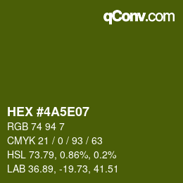 Color code: HEX #4A5E07 | qconv.com