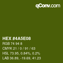Color code: HEX #4A5E08 | qconv.com