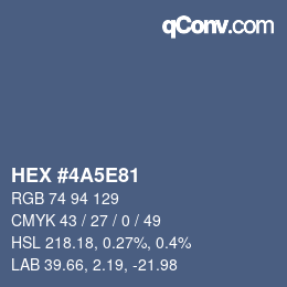 Color code: HEX #4A5E81 | qconv.com