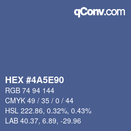 Color code: HEX #4A5E90 | qconv.com