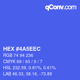 Color code: HEX #4A5EEC | qconv.com