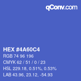 Color code: HEX #4A60C4 | qconv.com