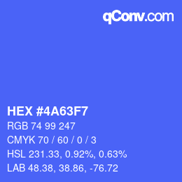 カラーコード: HEX #4A63F7 | qconv.com