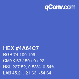 Color code: HEX #4A64C7 | qconv.com