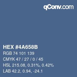 Color code: HEX #4A658B | qconv.com