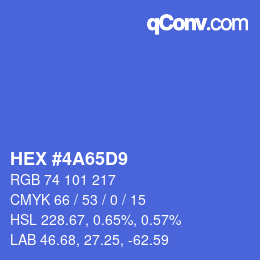 Color code: HEX #4A65D9 | qconv.com