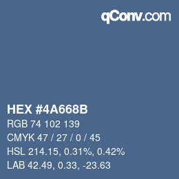 Color code: HEX #4A668B | qconv.com