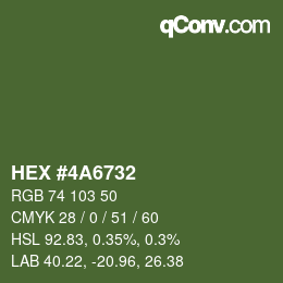 Color code: HEX #4A6732 | qconv.com