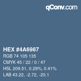 Color code: HEX #4A6987 | qconv.com