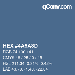 カラーコード: HEX #4A6A8D | qconv.com