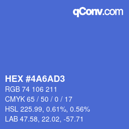 カラーコード: HEX #4A6AD3 | qconv.com