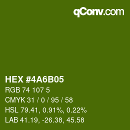 Color code: HEX #4A6B05 | qconv.com