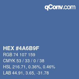 Color code: HEX #4A6B9F | qconv.com