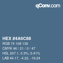 Color code: HEX #4A6C88 | qconv.com