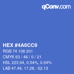 Color code: HEX #4A6CC9 | qconv.com