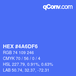 Color code: HEX #4A6DF6 | qconv.com