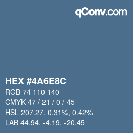 Color code: HEX #4A6E8C | qconv.com