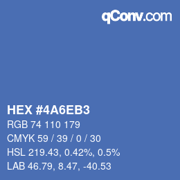 Color code: HEX #4A6EB3 | qconv.com