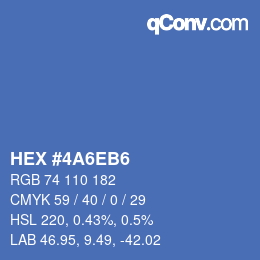 カラーコード: HEX #4A6EB6 | qconv.com