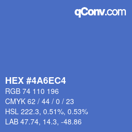 カラーコード: HEX #4A6EC4 | qconv.com