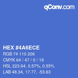 カラーコード: HEX #4A6ECE | qconv.com