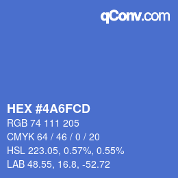 Color code: HEX #4A6FCD | qconv.com