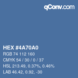 Color code: HEX #4A70A0 | qconv.com