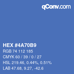 カラーコード: HEX #4A70B9 | qconv.com