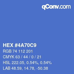Color code: HEX #4A70C9 | qconv.com