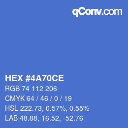 Color code: HEX #4A70CE | qconv.com