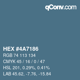 カラーコード: HEX #4A7186 | qconv.com