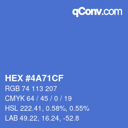 Color code: HEX #4A71CF | qconv.com
