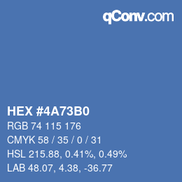 Color code: HEX #4A73B0 | qconv.com