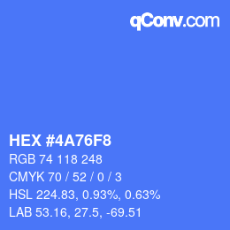 Color code: HEX #4A76F8 | qconv.com