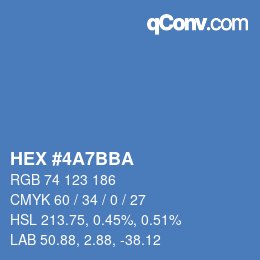 カラーコード: HEX #4A7BBA | qconv.com