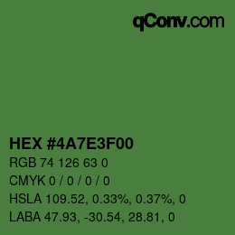 Farbcode: HEX #4A7E3F00 | qconv.com
