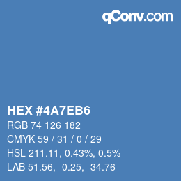 カラーコード: HEX #4A7EB6 | qconv.com