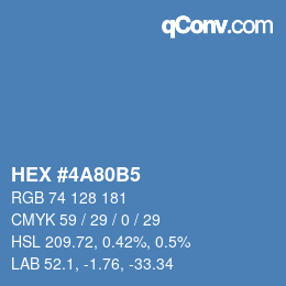Color code: HEX #4A80B5 | qconv.com