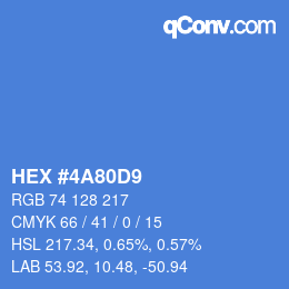 Color code: HEX #4A80D9 | qconv.com