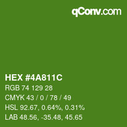 Color code: HEX #4A811C | qconv.com